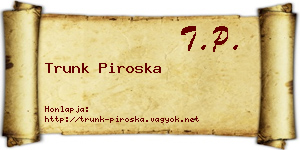 Trunk Piroska névjegykártya