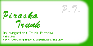 piroska trunk business card